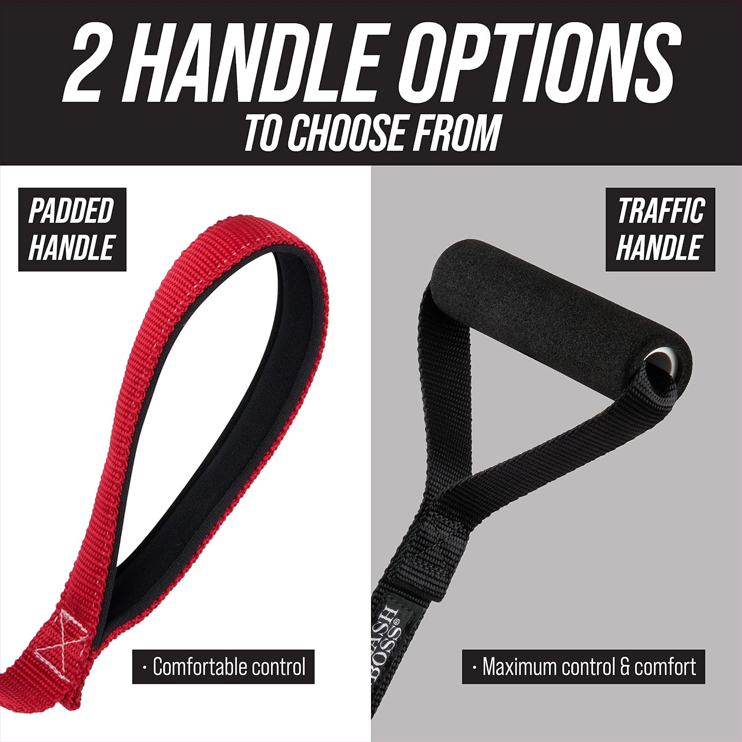 Traffic Handler - Short Dog Leash with Traffic Handle for Large Dogs - Great for Double Dog Couplers, Service Dogs, and Training (12 in, Red) - view 3