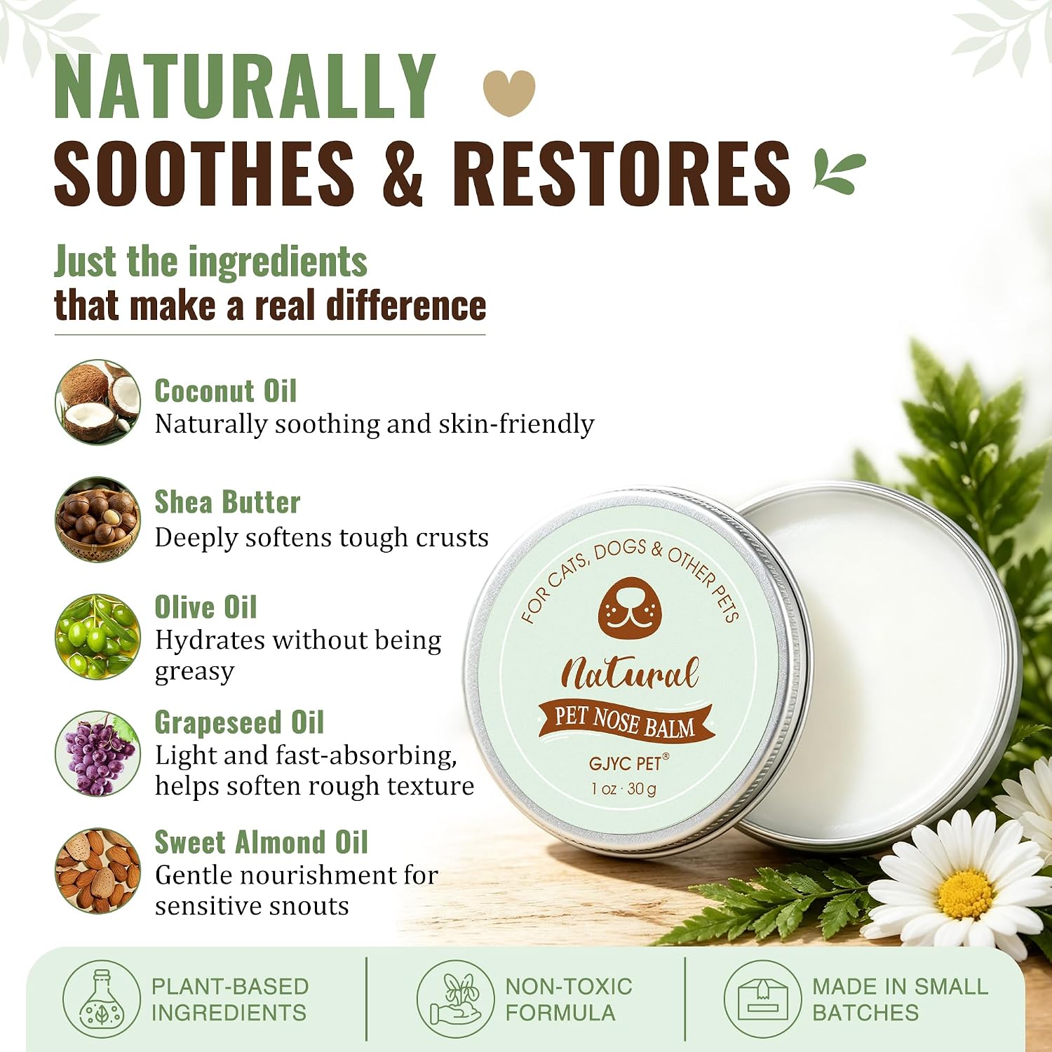 Snout Soother Nose Balm for Dogs & Cats - Natural Healing & Moisturizing Balm for Dry, Cracked Snouts - Plant-Based, Soothing Skin Formula | Plant-Based Moisturizing Formula, Botanical Oils, Helps Soften Rough Texture, Gentle Daily Use - view 3