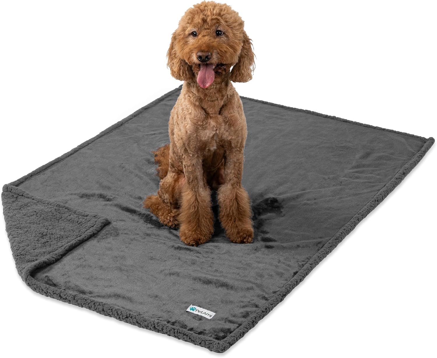 Waterproof Dog Blanket for Couch, Extra Large 80x60, Pee Proof Sherpa Fleece Reversible Pet Throw, Furniture Protector for Bed Sofa Crate Kennel, Soft Washable Cover for Dog Cat, Grey Sherpa - view 8