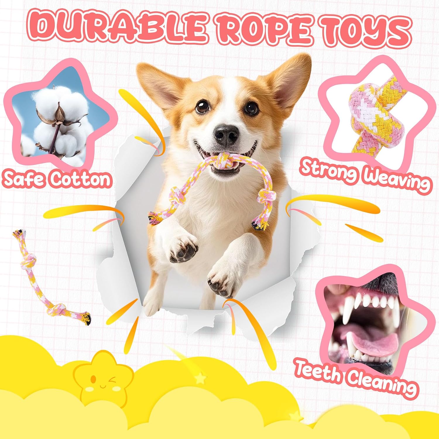 Pink Puppy Toys - 9 Pack Puppy Chew Toys for Teething, Enrichment Dog Toys for Small Dogs to Keep Them Busy, Squeaky Plush Toy for Boredom - view 5
