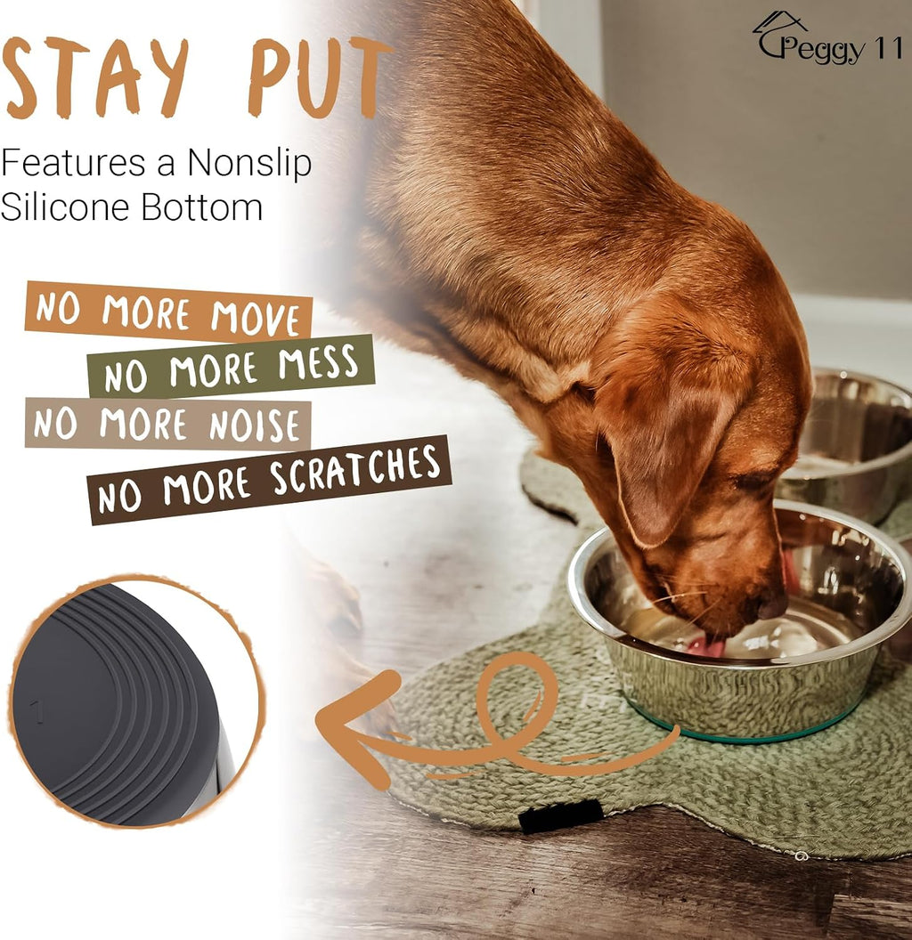 Deep stainless steel anti-slip dog bowls - 2-pack, 8 cups - view 3