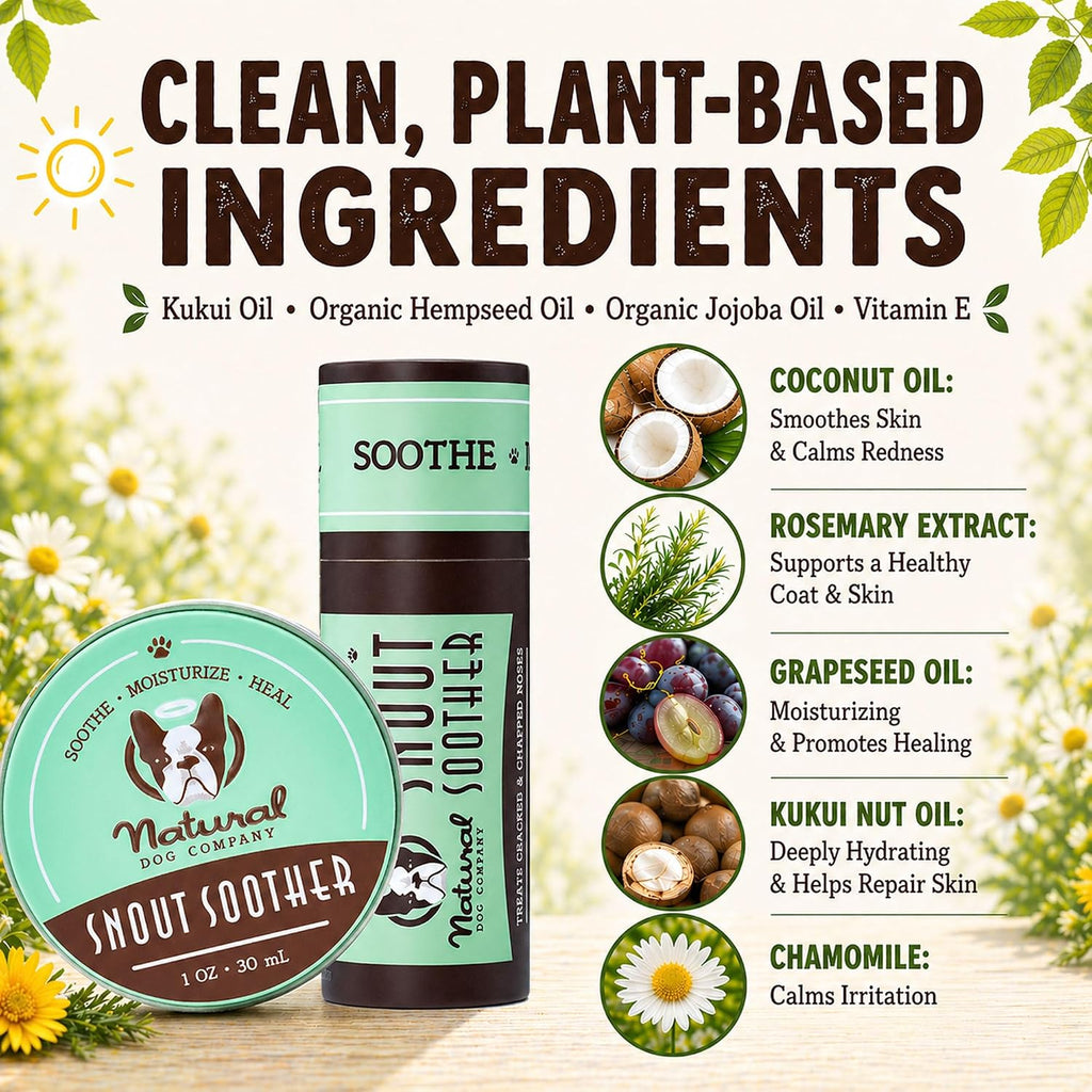 Snout Soother Dog Nose Balm – Moisturizer for Dry Crusty Noses, Summer Care for Outdoor Dogs, Hot Weather, Beach Days & Walks with Coconut Oil & Shea Butter, 2 oz Tin - view 3
