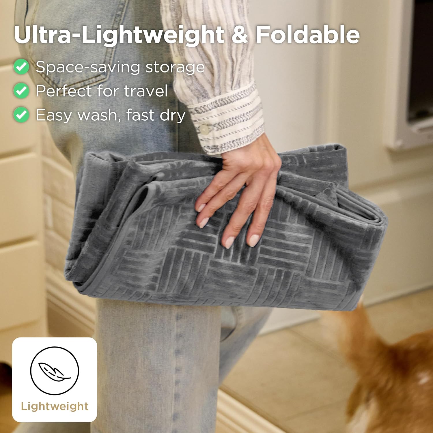 Waterproof Couch Cover for Sofa and Dogs Quick Drying, 52x82IN | Waterproof Blanket Washable for Large Dogs Couch Sofa Bed Cozy, Lightweight Furniture Protector for Pet Cat, Ash Grey - view 4
