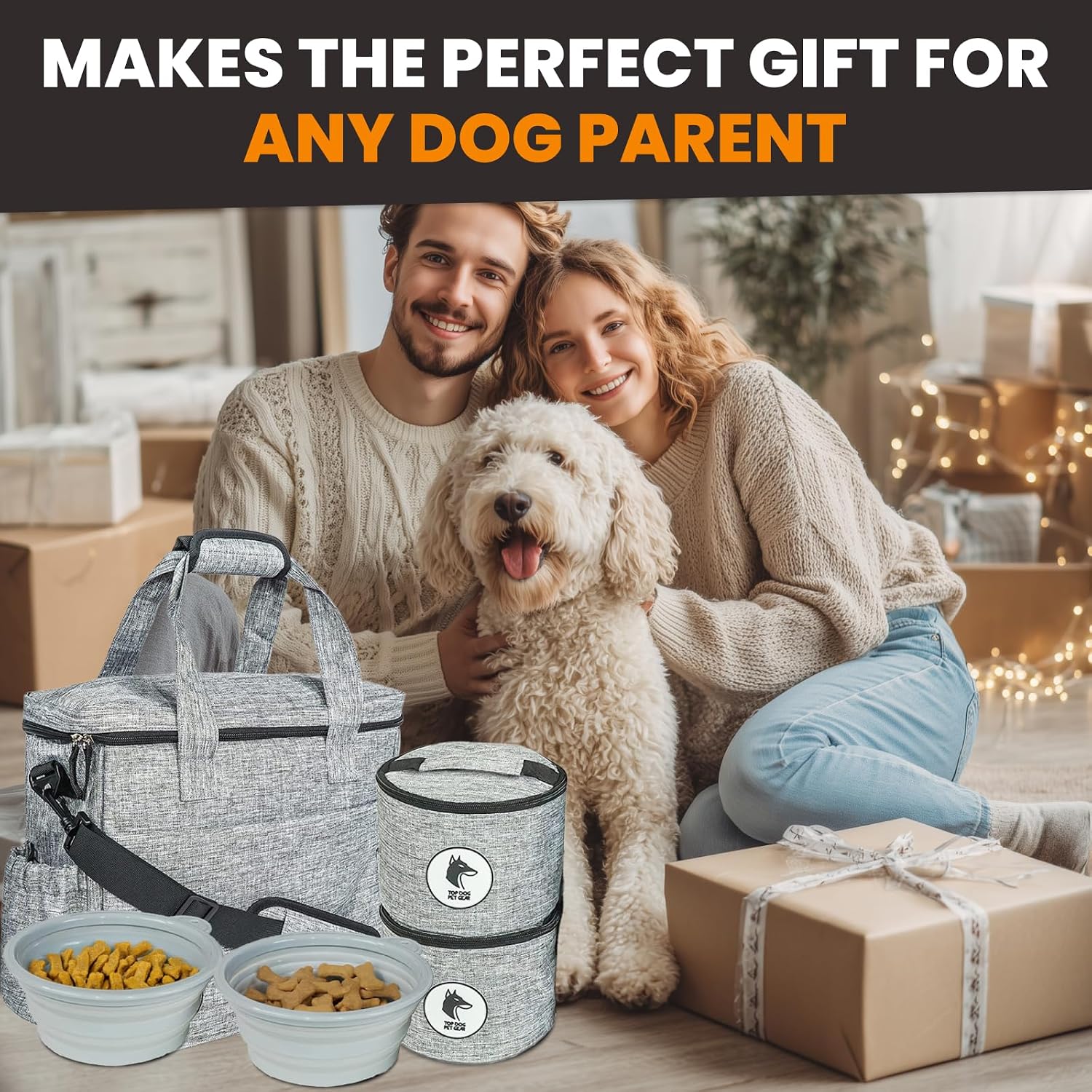 Dog travel bag for supplies - airline approved pet backpack organizer | pet supply organizer with collapsible bowls, food containers, luggage sleeve - camping gear, road trip essentials - view 7
