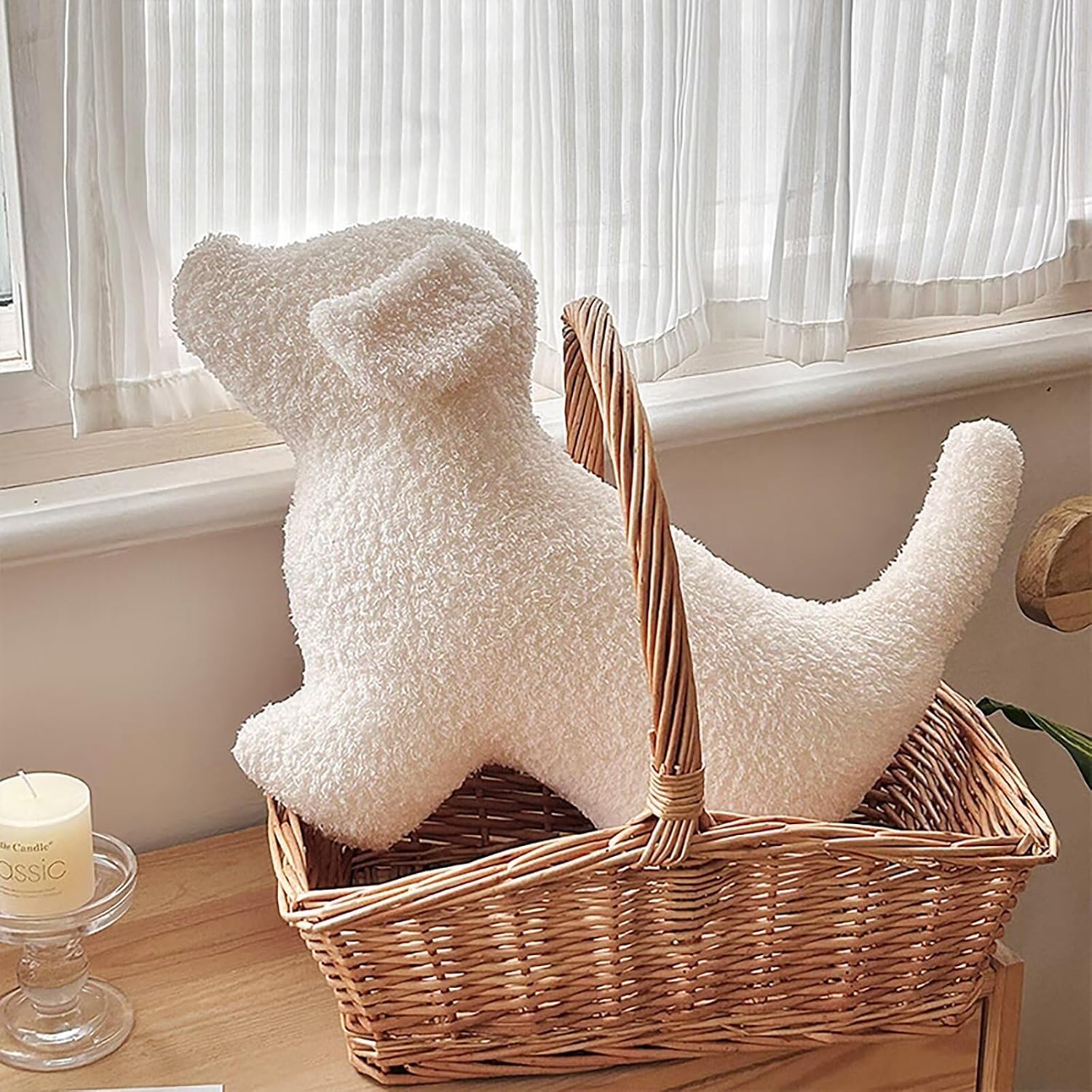 Animals Shaped Throw Pillow for Bed,Home Decorative Pillows for Bedroom Aesthetic,Soft Dog Pillow for Couch,Handmade Living Room Throw Pillow - view 2