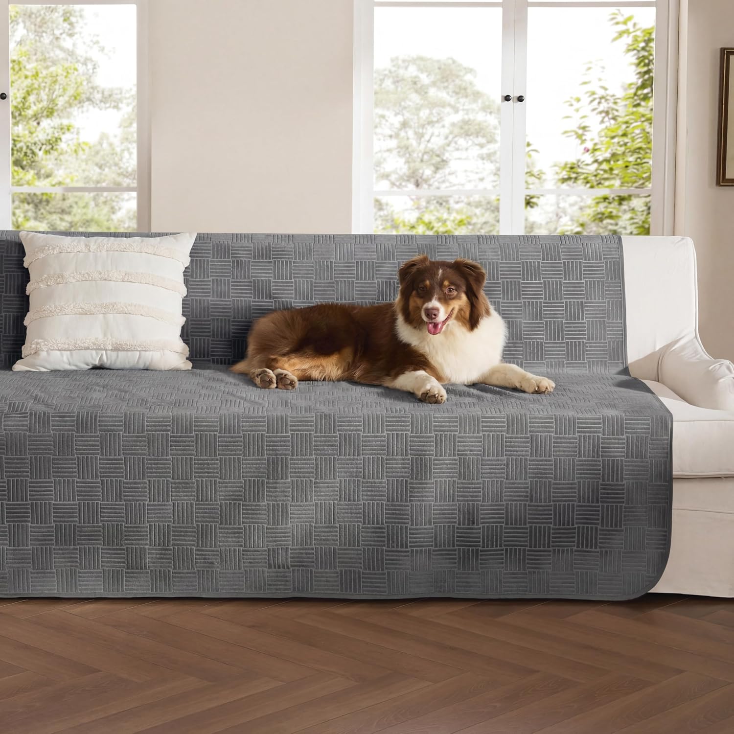 Waterproof Couch Cover for Sofa and Dogs Quick Drying, 52x82IN | Waterproof Blanket Washable for Large Dogs Couch Sofa Bed Cozy, Lightweight Furniture Protector for Pet Cat, Ash Grey