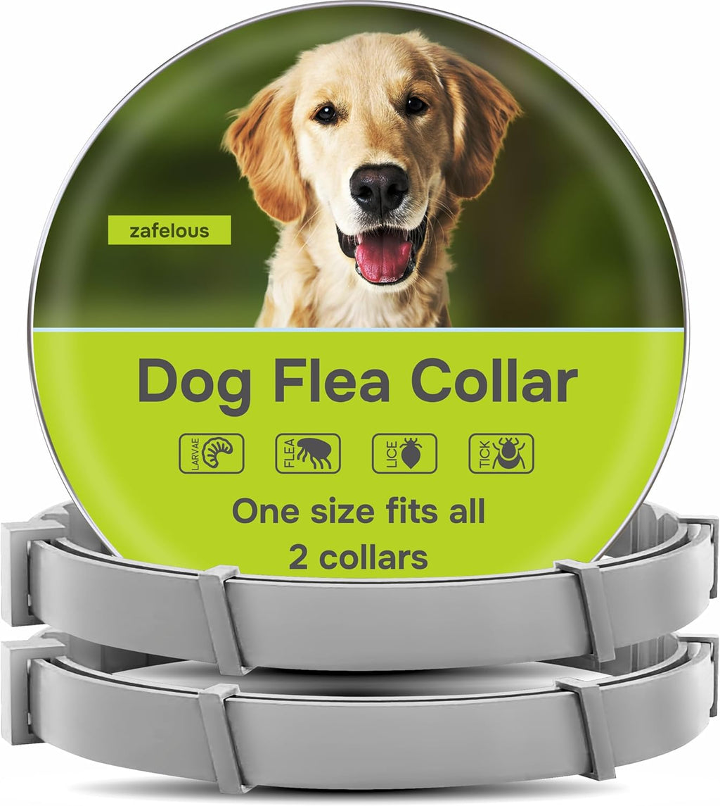 Flea and Tick Prevention for Dogs - Flea Collar - 2 Count - Adjustable