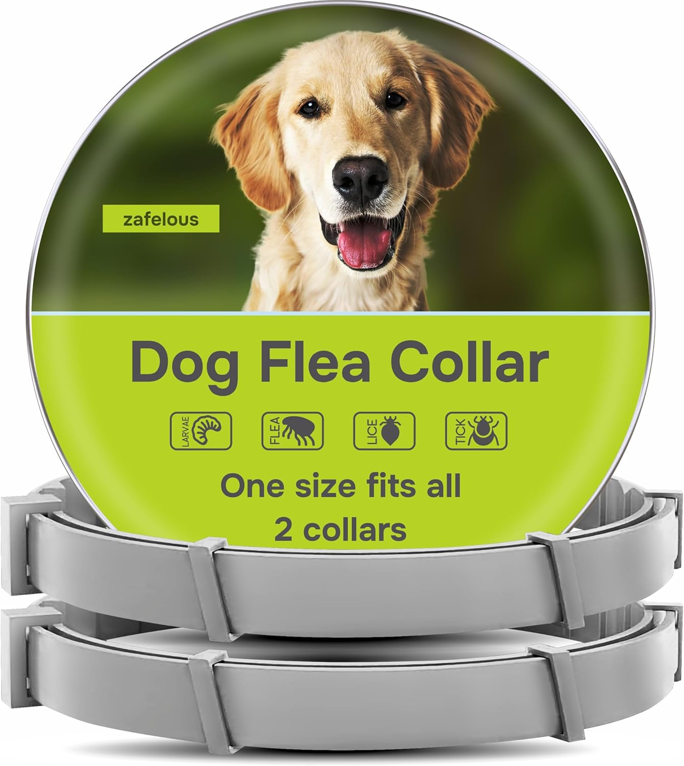 Flea and Tick Prevention for Dogs - Flea Collar - 2 Count - Adjustable