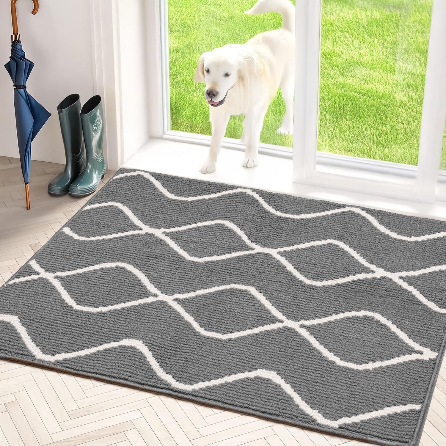 Muddy Mats for Dogs Rugs Muddy Paws Door Mat for Indoor-32 x20 Grey | muddy mats for dogs,muddy mats for indoor,muddy paws door mat,pet floor mat,rug that grabs mud,mud room rug,rugs for camper
