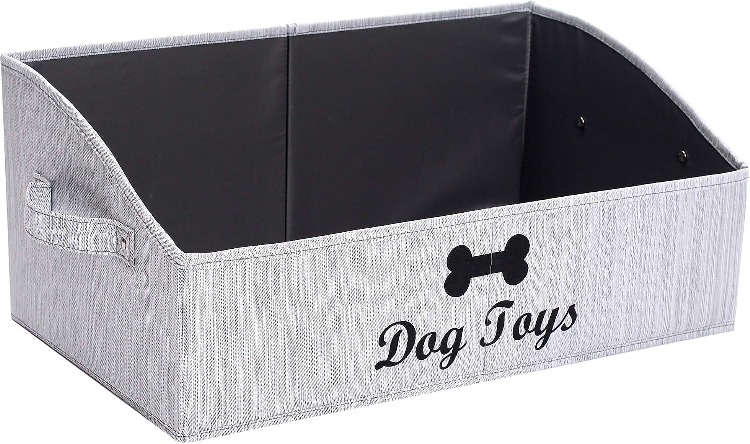 Linen-cotton blend dog toy basket and dog toy box, dog toy basket storage - Perfect for organizing pet toys, blankets, leashes, chew toys - Bone Paw - view 3