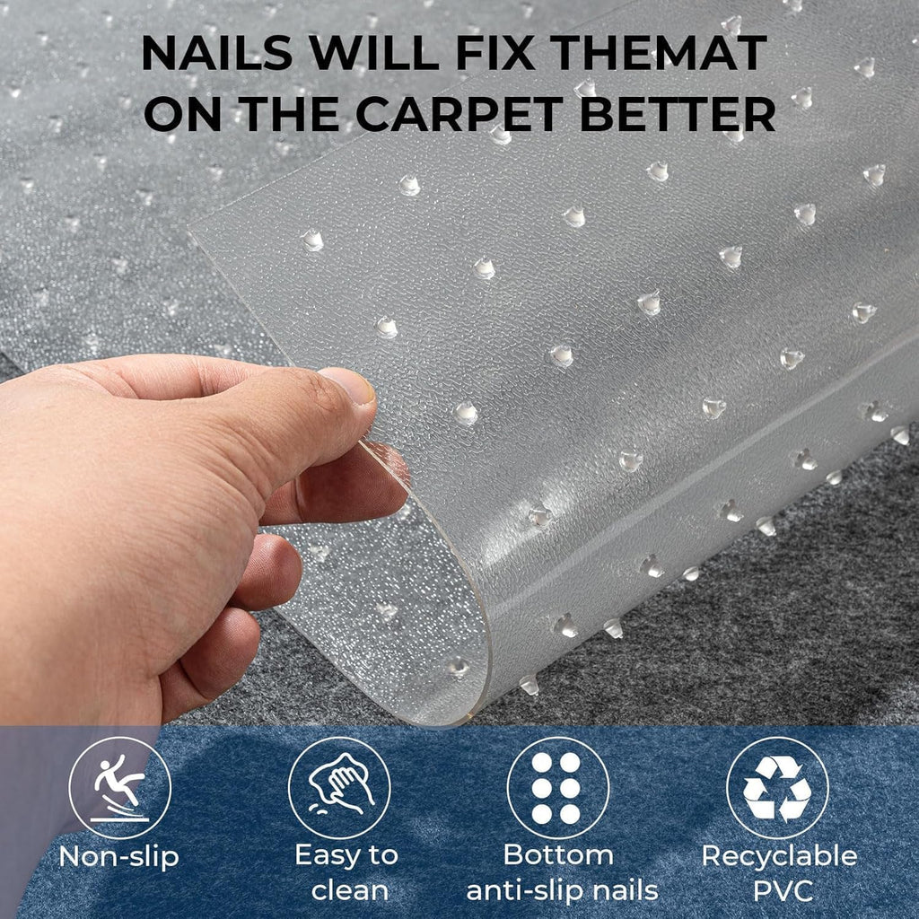 Pet Carpet Protector for Doorways - 14.9”x43.3” Clear Heavy-Duty PVC Scratch Guard | Waterproof, Non-Toxic, Cut-to-Fit Runner for Dogs & Cats (Stops Scratching, Stains) (Clear, 1 PC) - view 3