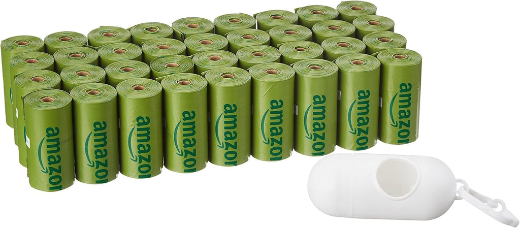 Premium Leak Proof Dog Poop Bags with Dispenser and Leash Clip, Cucumber Scented, 13" x 9", 540 Count (36 Rolls of 15)