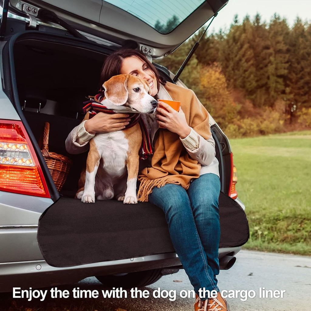 SUV Cargo Liner for Dogs - 55 x 90 Inches Cargo Cover, Black | Water Resistant, Bumper Flap, Low-Profile Padded Car Trunk Dog Cover Prevents Scratches Pet Hair Mud Dirt for SUV Road Trips - view 4