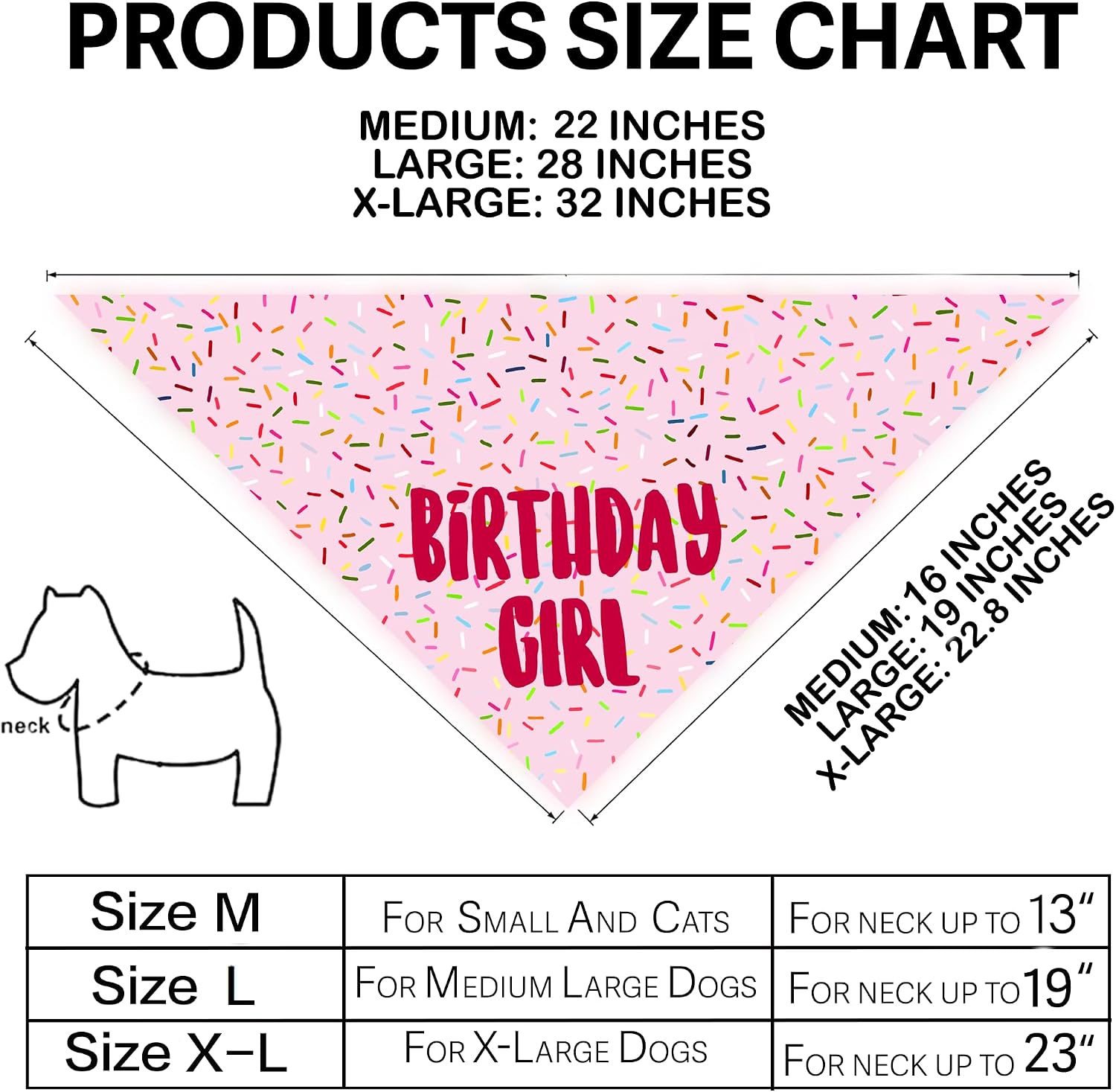 Birthday Girl Dog Bandanas 1 Pack, Pink Dog Scarfs for Girl, HBD Pet Scarves for Birthday Party Decoration for Large and Extra Large Dogs (Pink, X-Large) - view 7