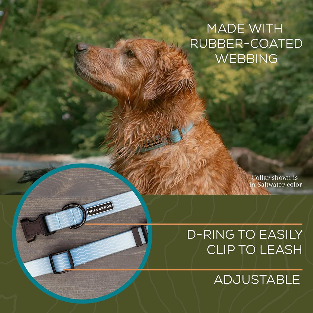 Waterproof dog collar - repels water & dirt - medium 13"-18" - saltwater - view 3