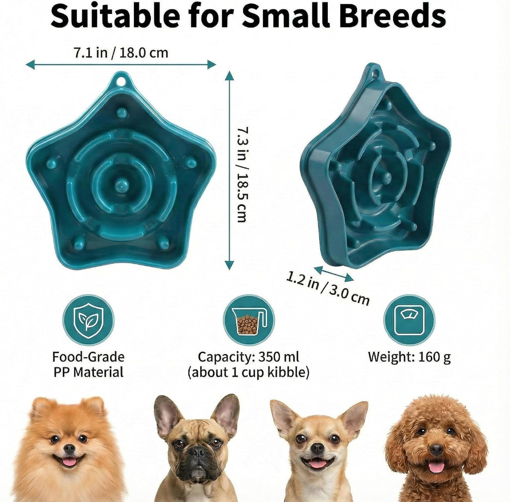 Pet slow feeder bowl for small dogs, puzzle feeder for petite dogs, anti-choking, slow eating, 350ML capacity, BPA-free, small size - view 2