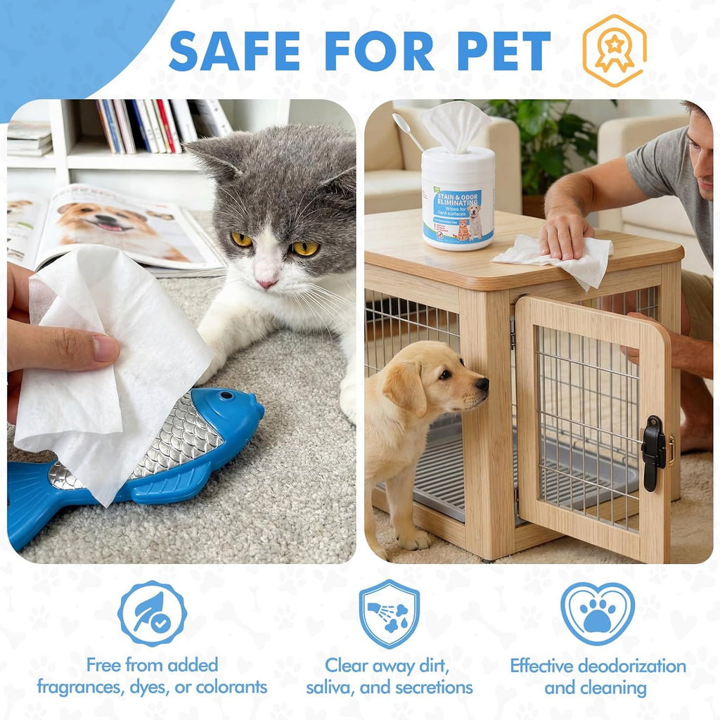 2 Pack/ 320 Count Litter Box Scrubbing Wipes, Cat Litter Box Cleaning Wipes, Unscented Cleaner & Deodorizer Canister Pet Urine Floor Cleaner Wipe for Kennels Pet Cleaning Supplies - view 3
