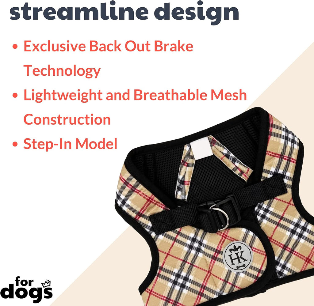 Hudson Harness, High Street Plaid, X-Small | Easy Control Step-in Mesh Vest Harness for Dogs with Reflective Strips for Safety, H&K Training Harness for Dogs - view 2