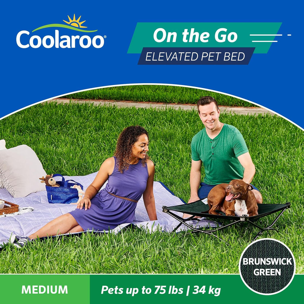 On-The-Go Elevated Dog Bed - Foldable Pop-Up Travel Dog Bed with Breathable, Moisture-Resistant Fabric, Carry Bag Included, Lightweight & Portable, Brunswick Green, Medium - view 4