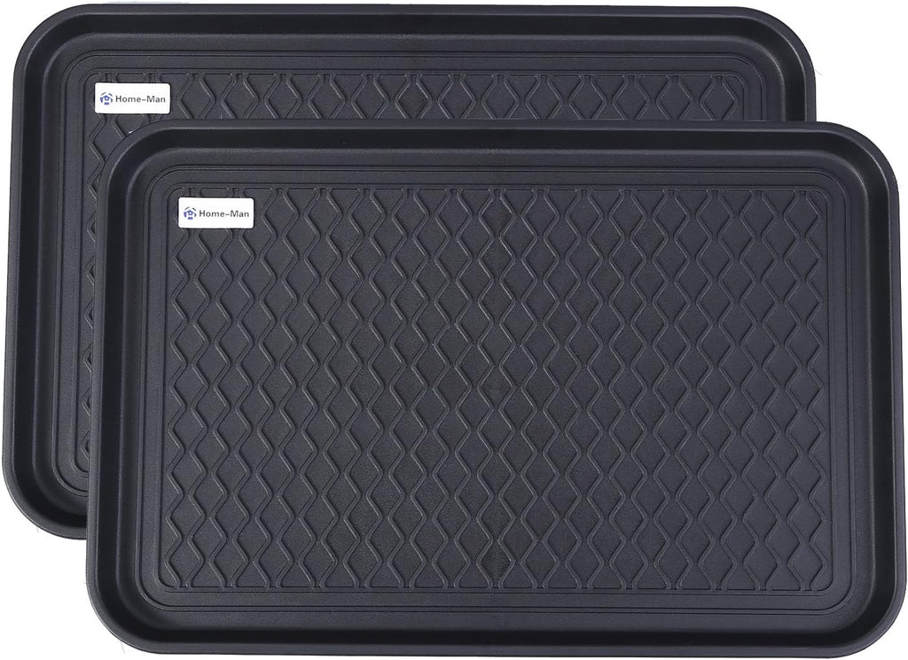 Multi-purpose boot mat, shoe mat, pet bowl tray, waterproof for indoor and outdoor floor protection, 24" x 15"/2 pack