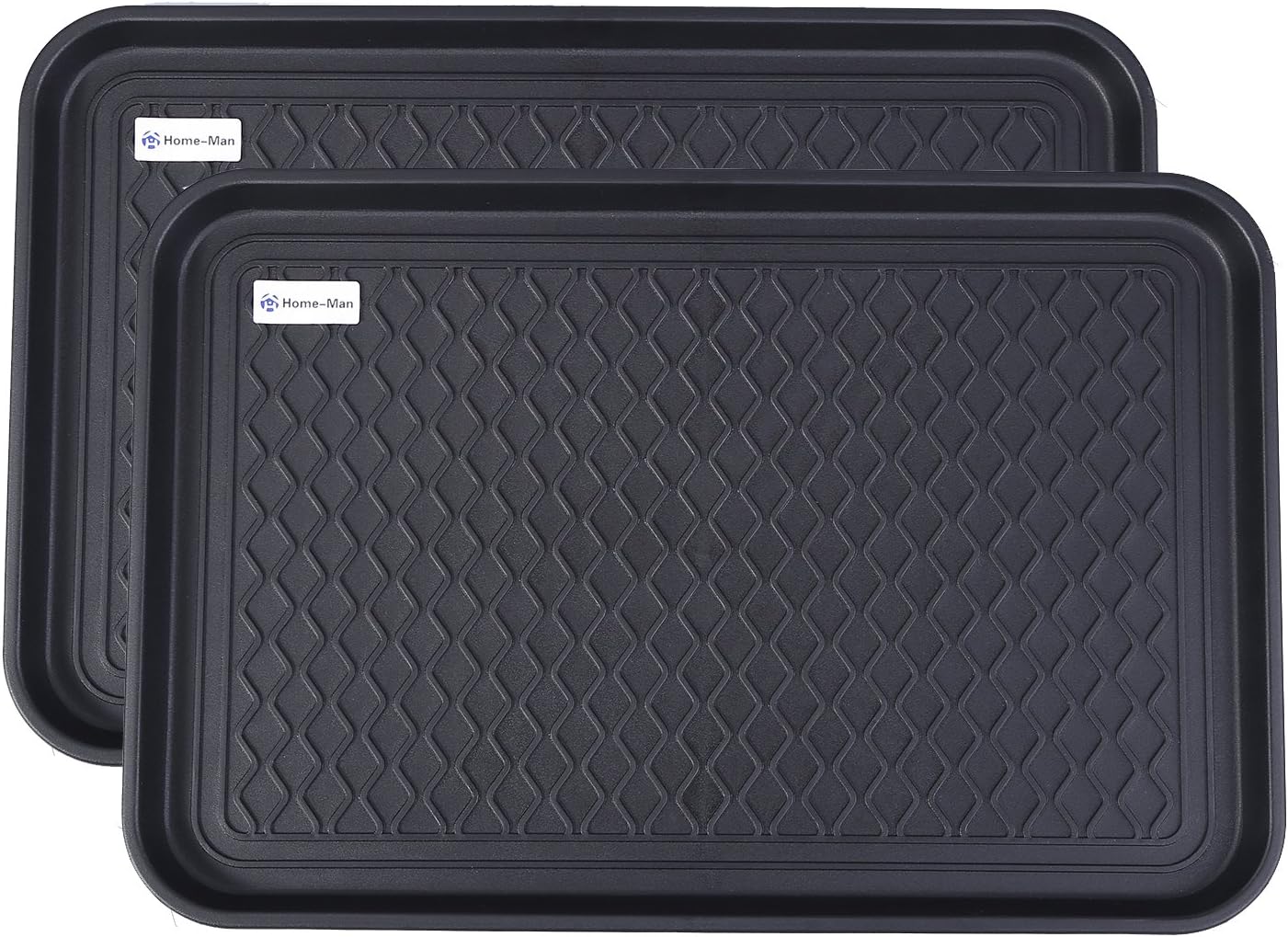Multi-purpose boot mat, shoe mat, pet bowl tray, waterproof for indoor and outdoor floor protection, 24" x 15"/2 pack