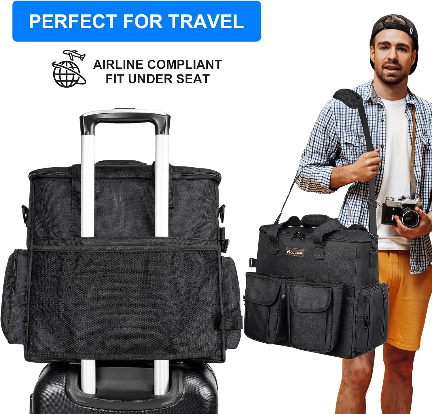 Dog travel bag, airline approved pet carrier for cats and dogs with feeding supplies, bowls, mat, and strap. Ideal for weekend trips. - view 5