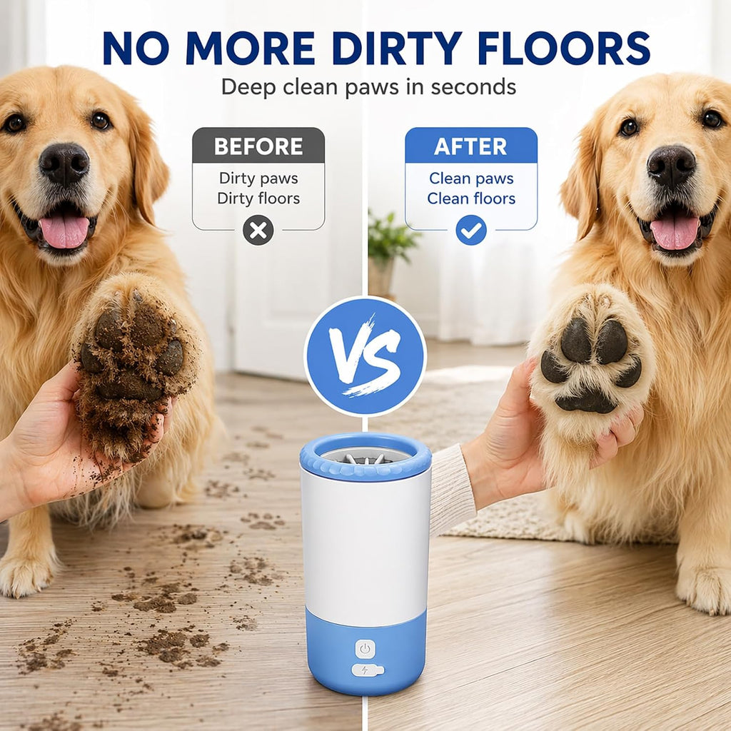Electric Dog Paw Cleaner Cup – Rechargeable Paw Cleaning Device with Soft Silicone Bristles, Automatic 360° Dog Paw Washer, Portable Pet Foot Washer for Medium Large Dogs - view 4