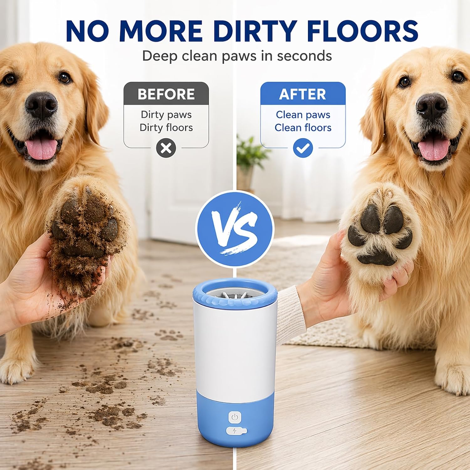 Electric Dog Paw Cleaner Cup – Rechargeable Paw Cleaning Device with Soft Silicone Bristles, Automatic 360° Dog Paw Washer, Portable Pet Foot Washer for Medium Large Dogs - view 4