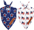 American Flag Dog Bandanas 2 Pack, Triangle Reversible 4th of July Pet Scarf for Boy and Girl, Premium Durable Fabric, Patriotic Bandana for Small Medium Large and Extra Large Dogs (Large)