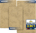Pack of 3 Highly Absorbent Microfiber Dog Door Mat and Pet Rug, Non Slip Thick Washable Area Mat Soft Chenille for Kitchen Bathroom Bedroom and Outdoor - Beige Small, Medium & Large