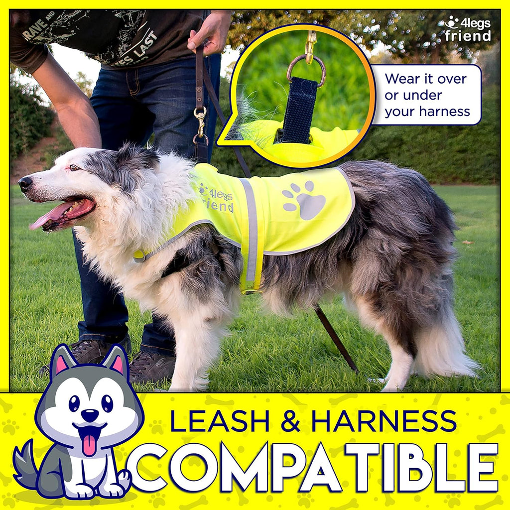 Safety Reflective Vest for Dogs - High Visibility for Outdoor Activity Day and Night, Protect Your Pet from Cars & Hunting Accidents - view 2
