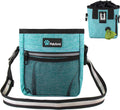 Dog Treat Pouch | Dog Training Pouch Bag with Waist Shoulder Strap, Poop Bag Dispenser | Treat Training Bag for Treats, Kibbles, Pet Toys | 3 Ways to Wear (Turquoise) | No bowl included