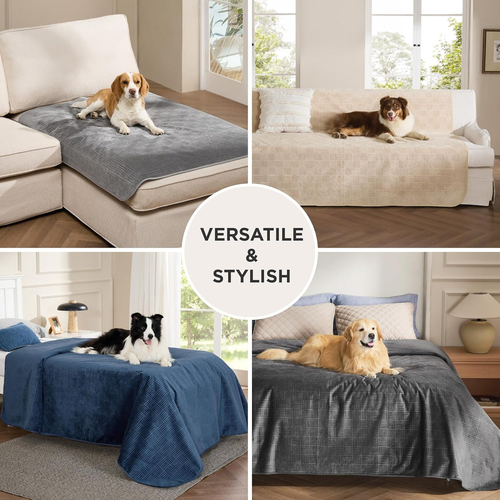 Waterproof Couch Cover for Sofa and Dogs Quick Drying, 52x82IN | Waterproof Blanket Washable for Large Dogs Couch Sofa Bed Cozy, Lightweight Furniture Protector for Pet Cat, Ash Grey - view 8