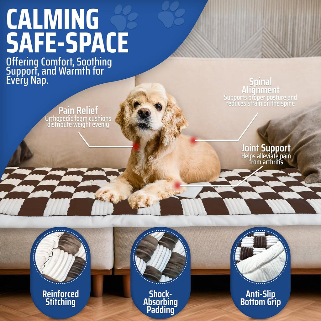 Backseat pet bed mat, anti-slip dog mat for car backseat, machine washable soft non-slip travel dog car mat for large dogs custom fit for back seat extenders and seat covers (25.5 x 53 inch) - view 4
