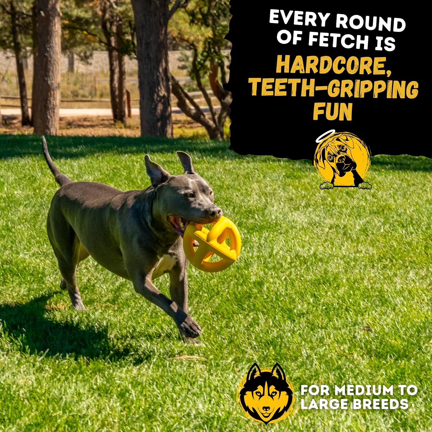 Indestructible Giant XL Dog Ball - Lifetime Replacement - Durable Toy for Aggressive Chewers - Safe, Non-Toxic Natural Rubber - Chew, Tug & Fetch - Tough, Heavy Duty - Large Breed, Massive 8” - view 6
