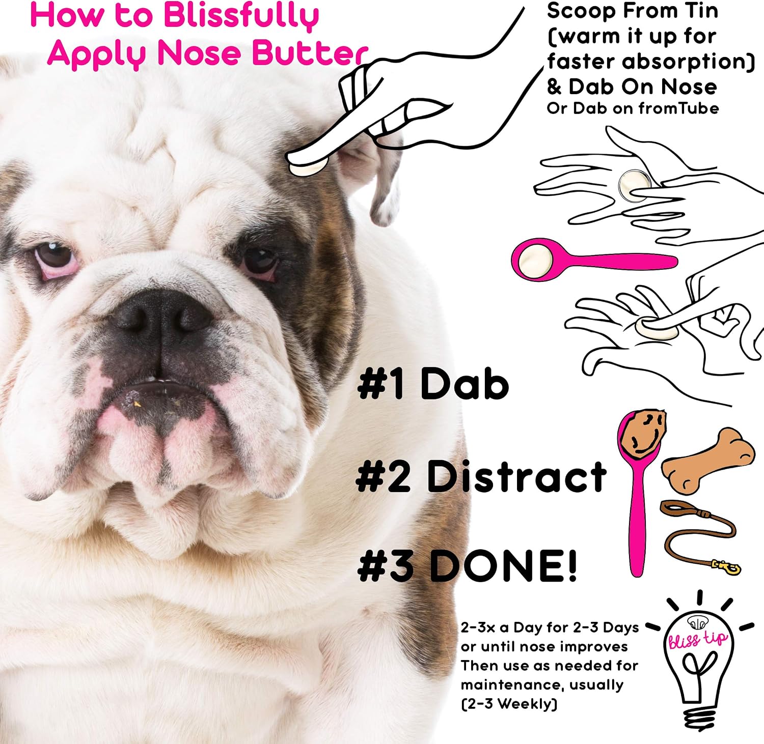 Bulldog Nose Butter, Versatile Dog Nose Balm to Reduce Dryness, Handcrafted, Easy-to-Apply, Unscented, 2 oz. - view 4