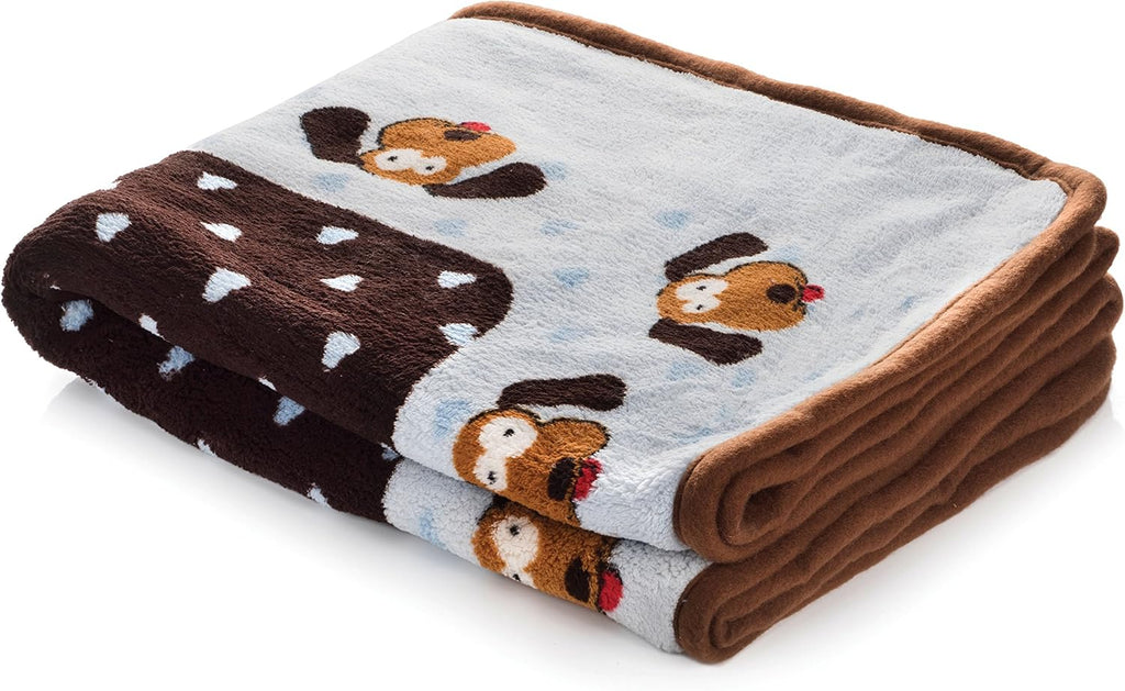 Blanket for pets - cozy dog blanket for small dogs - machine washable dog blanket in blue