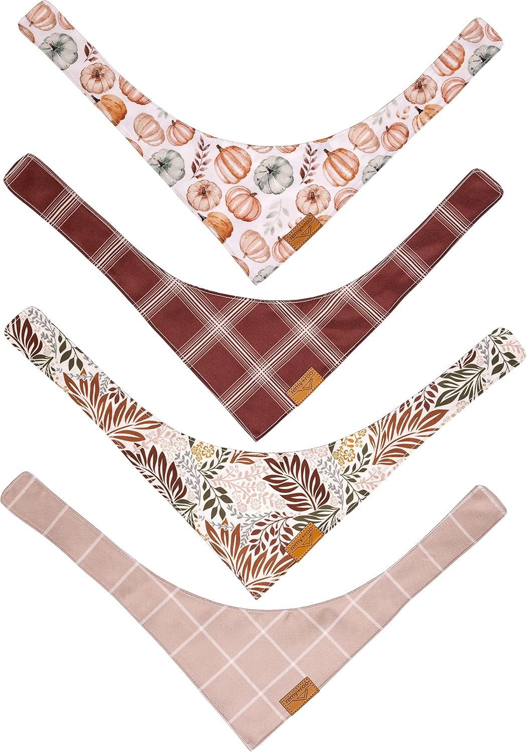 Amber Fall Dog Bandanas Large - 4 Pack - Plaid | Fall Collection | Premium Polyester Fabric | Adjustable Patented Fit | Large 4 Pack - view 8