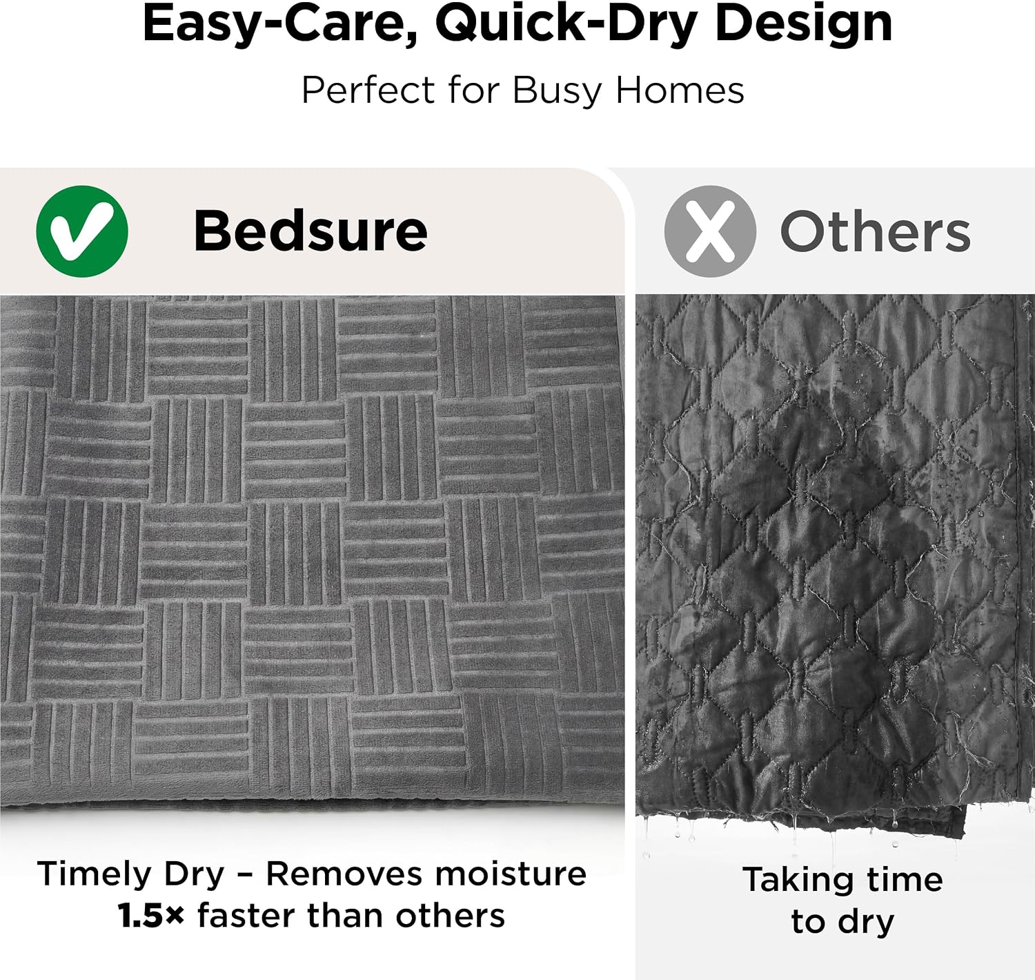 Waterproof Couch Cover for Sofa and Dogs Quick Drying, 52x82IN | Waterproof Blanket Washable for Large Dogs Couch Sofa Bed Cozy, Lightweight Furniture Protector for Pet Cat, Ash Grey - view 6