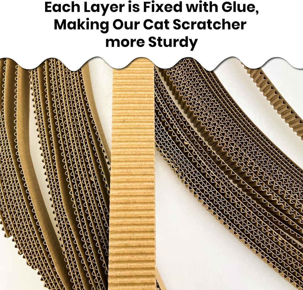 Scratch and spin cat scratcher replacement pads for active play, natural recycled corrugated cardboard, supports pet behaviors, relieves stress - 5 count - view 4