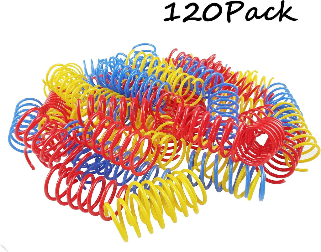 Cat Spring Toys (60 Pack), Playful Coils for Kittens, BPA Free Plastic for Swatting, Biting, Hunting, and Active Healthy Play, Colorful 2 Inch Spirals | BPA-free plastic coil springs for cats and kittens; interactive spiral toys encourage self-play, hunti - view 5