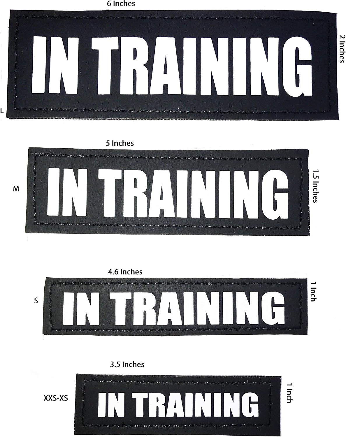 Reflective in Training Patches with Hook Backing for Service Animal Vests/Harnesses XXS or Extra Small (3.5 X 1) Inch - view 2
