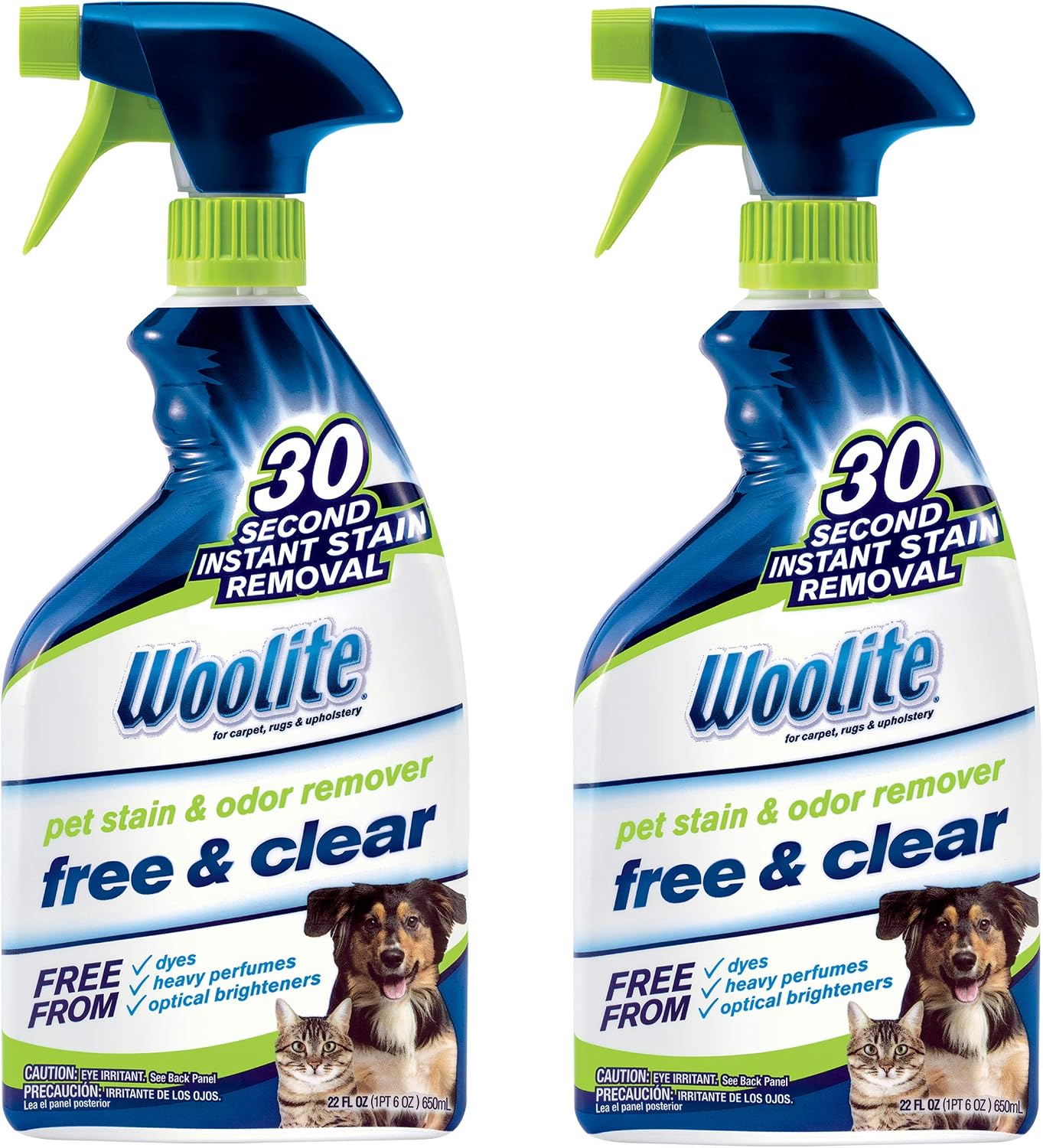 Woolite Free & Clear, Pet Stain & Odor Remover, 22oz (Pack of 2), 2719