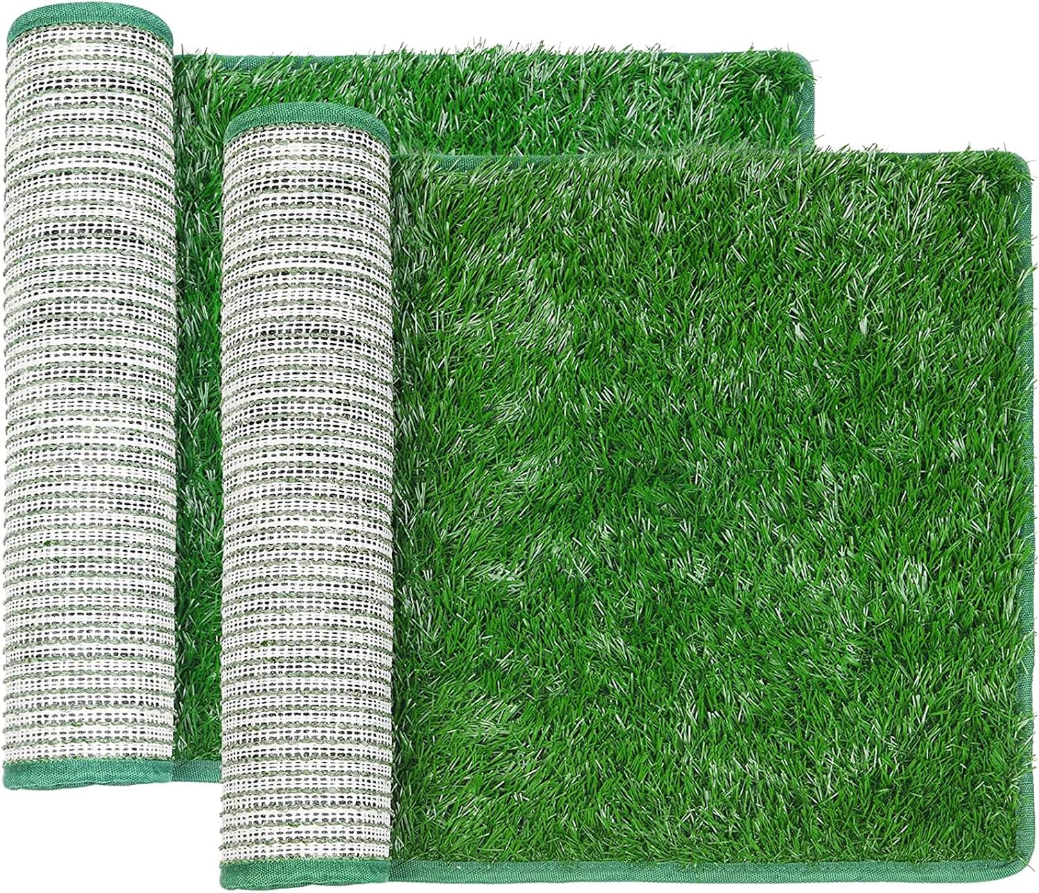 Dog Grass Pee Pads, 14.1x18.1in Artificial Grass Pad for Potty Tray | 2 Pack, Hemmed Edge, Fake Grass for Dogs to Pee On, Washable, Replacement Turf, Outdoor Indoor Pee Grass Patch, Easy to Clean - view 6