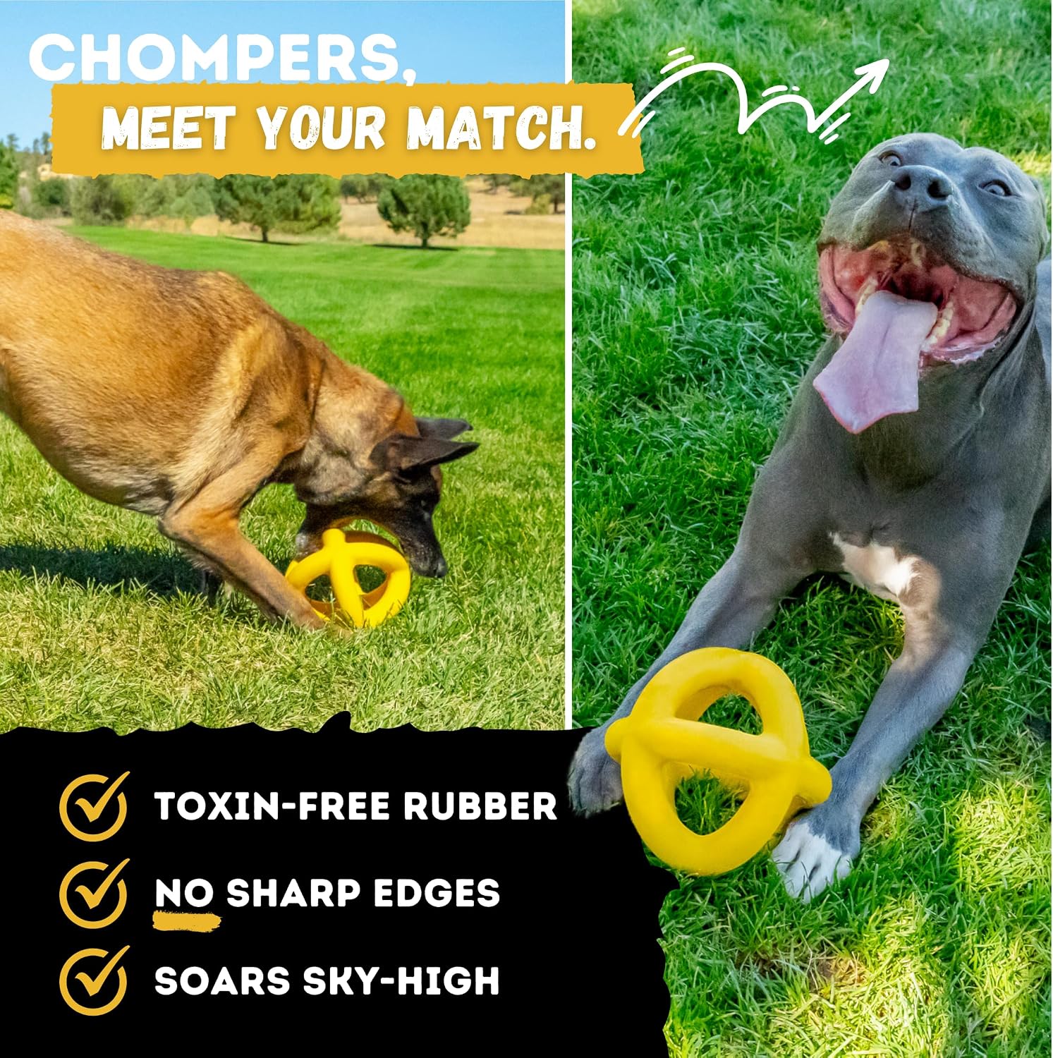 Indestructible Giant XL Dog Ball - Lifetime Replacement - Durable Toy for Aggressive Chewers - Safe, Non-Toxic Natural Rubber - Chew, Tug & Fetch - Tough, Heavy Duty - Large Breed, Massive 8” - view 4