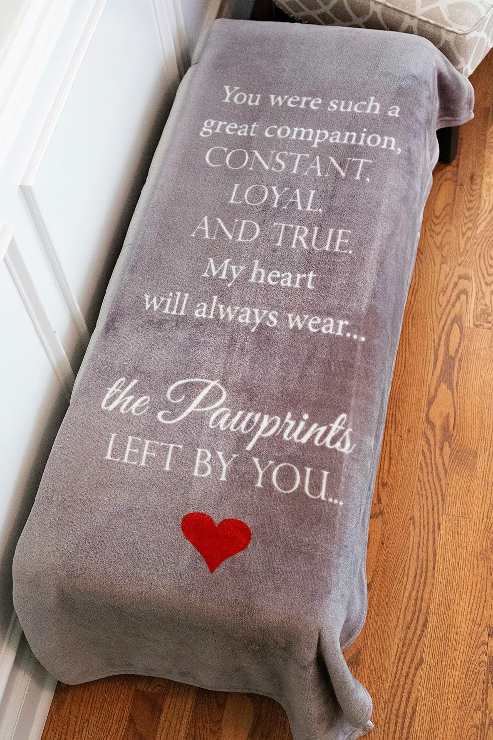Pawprints Left By You Pet Memorial Blanket with Heartfelt Sentiment - Comforting Pet Loss/Pet Bereavement Gift - view 3