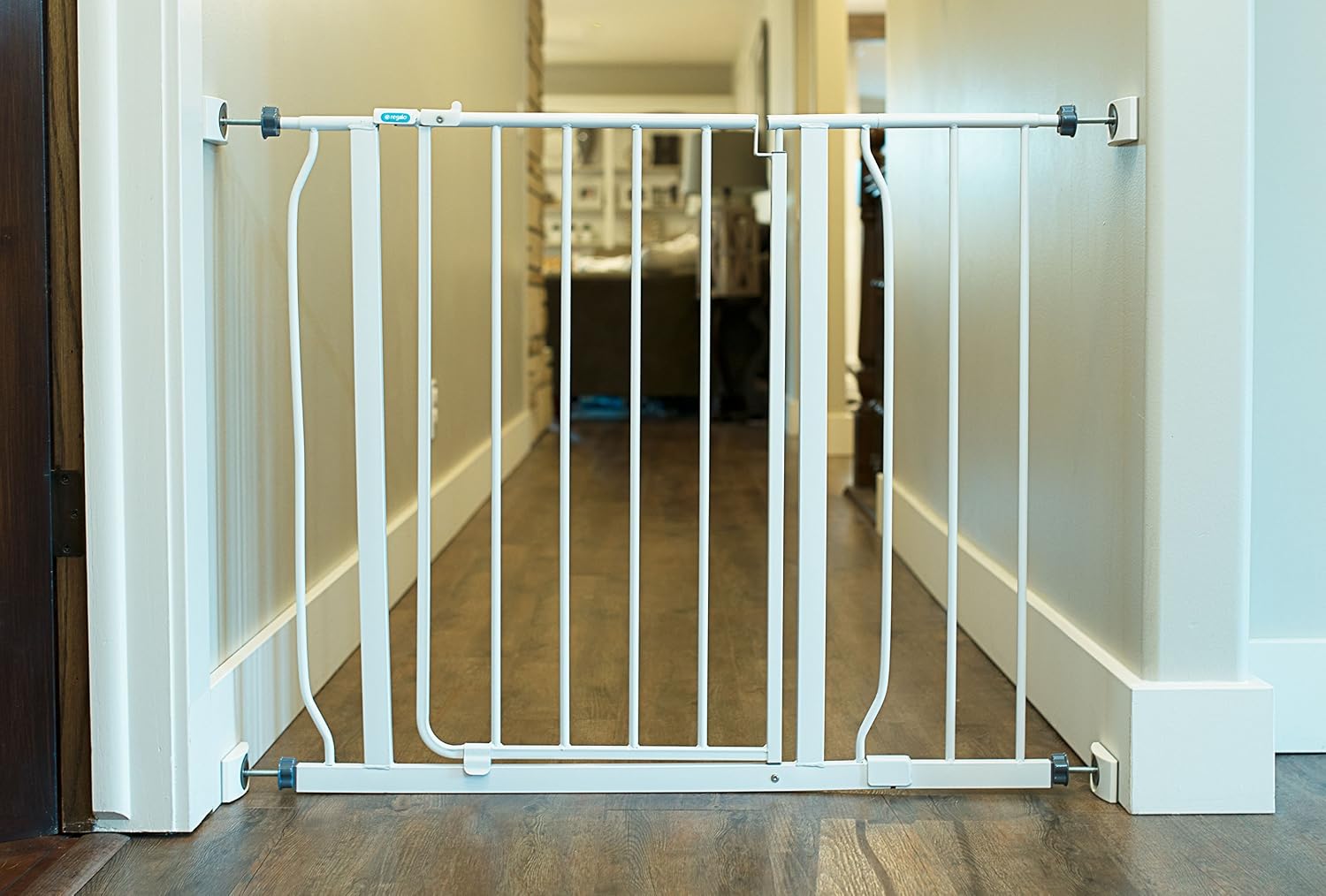 Mini - Smallest Baby Gate Wall Protector (Made in USA) Protect Walls & Doorways from Pet Gates & Dog Gate Spindles - Child Pressure Mounted Baby Gate for Stairs Wall Cup (White) 4 Pack - view 4