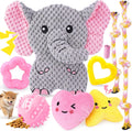 Pink Puppy Toys - 9 Pack Puppy Chew Toys for Teething, Enrichment Dog Toys for Small Dogs to Keep Them Busy, Squeaky Plush Toy for Boredom