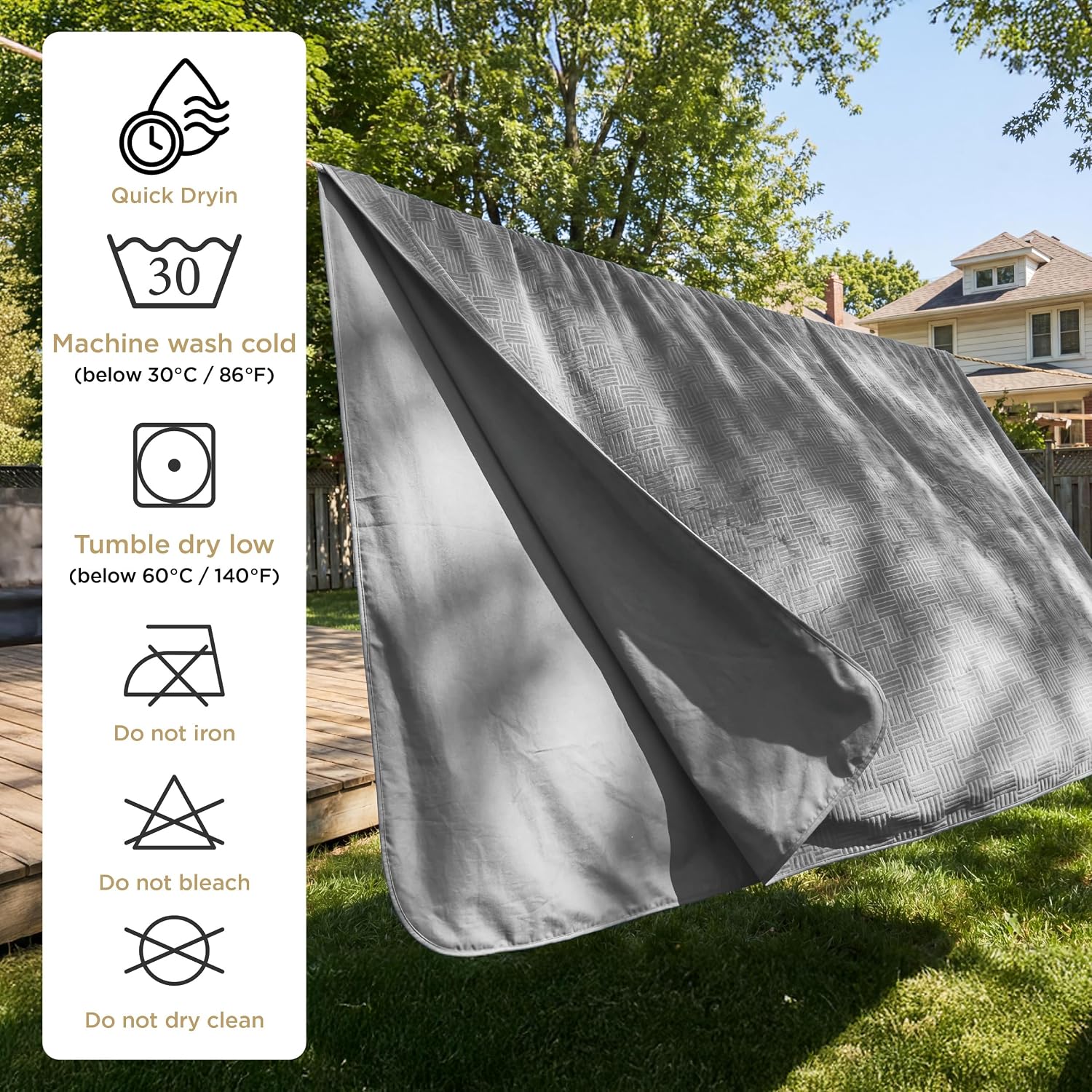 Waterproof Couch Cover for Sofa and Dogs Quick Drying, 52x82IN | Waterproof Blanket Washable for Large Dogs Couch Sofa Bed Cozy, Lightweight Furniture Protector for Pet Cat, Ash Grey - view 5