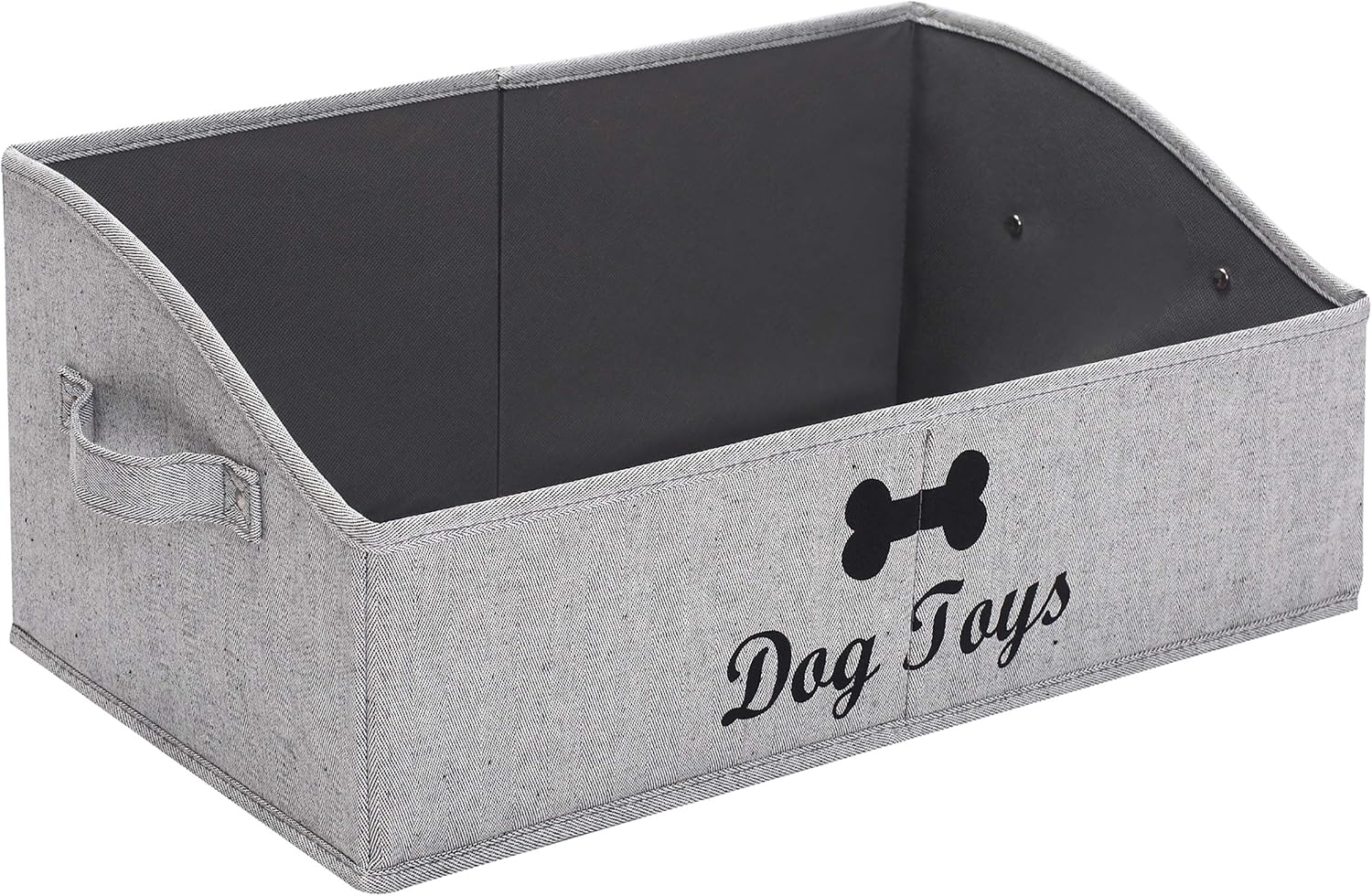 Linen-cotton blend dog toy basket and dog toy box, dog toy basket storage - Perfect for organizing pet toys, blankets, leashes, chew toys - Bone Paw - view 6